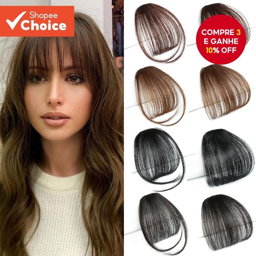 Peruca De Franja Invisível Natural Para Mulheres Sintética Sem Costura Realista