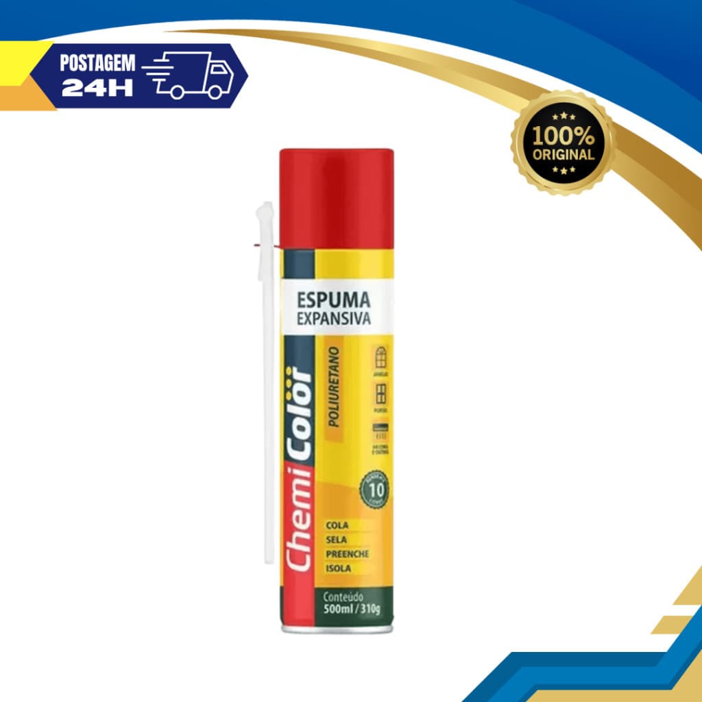 Espuma Expansiva Poliuretano Profissional 500ml/280GR Chemicolor
