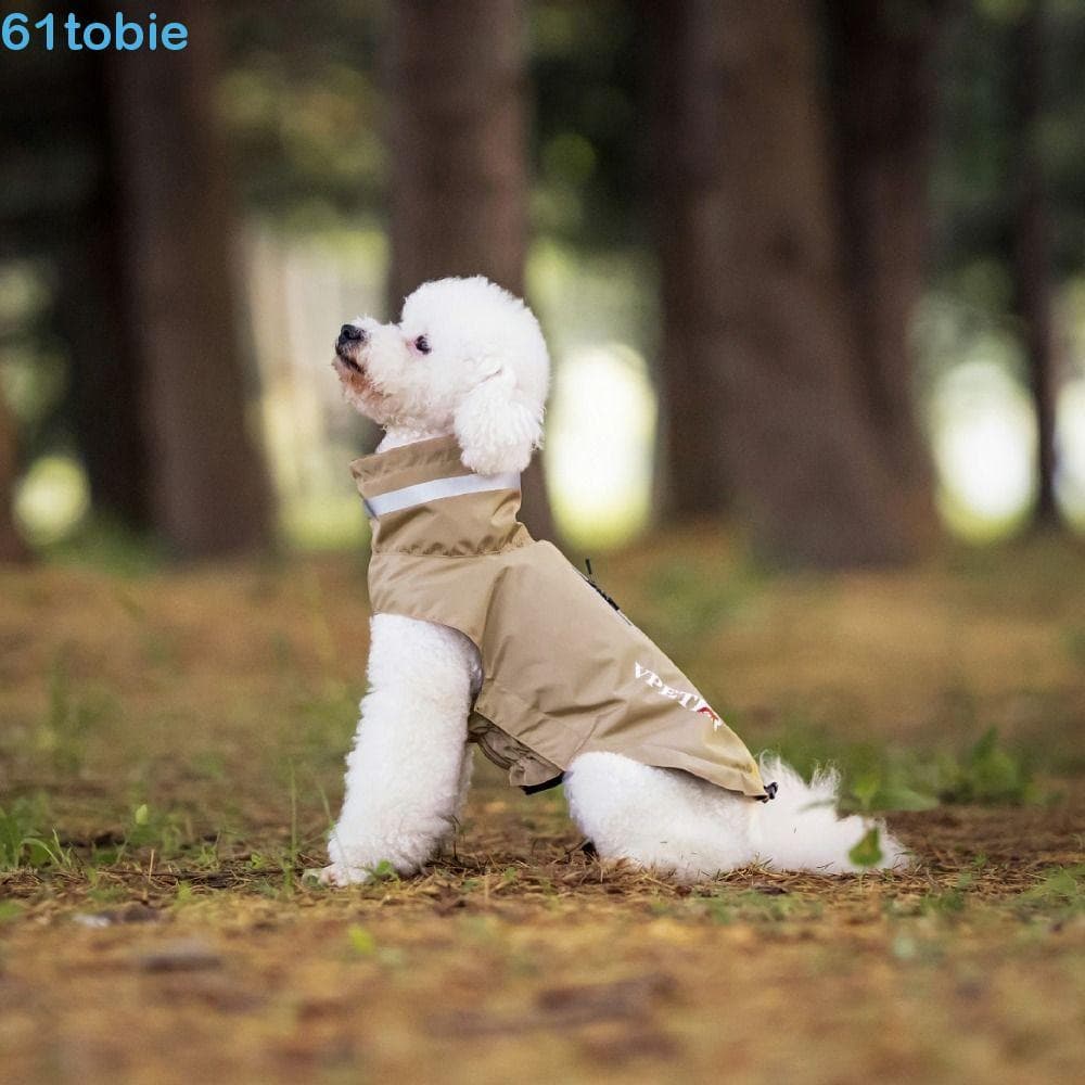 Capa De Chuva Para Cães TOBIE , Roupas Ajustáveis E Macias À Prova D'água , Cinta Reflexiva Com Trela No Peito , Casaco 