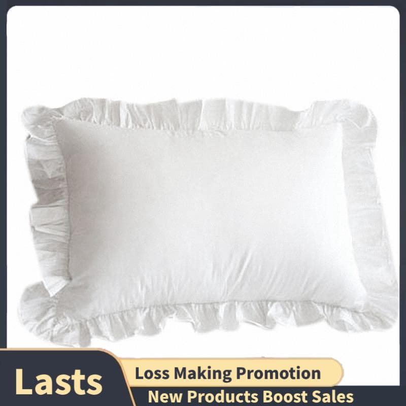 Fronha 100 % Algodão Com Babados E , Capa De Almofada Branca