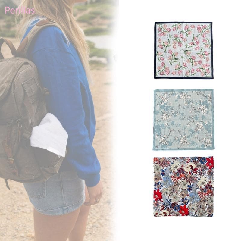 Lenço Portátil Colorido Floral Perillas Para Meninas Cavalheiro Poliéster Impresso Handkerc