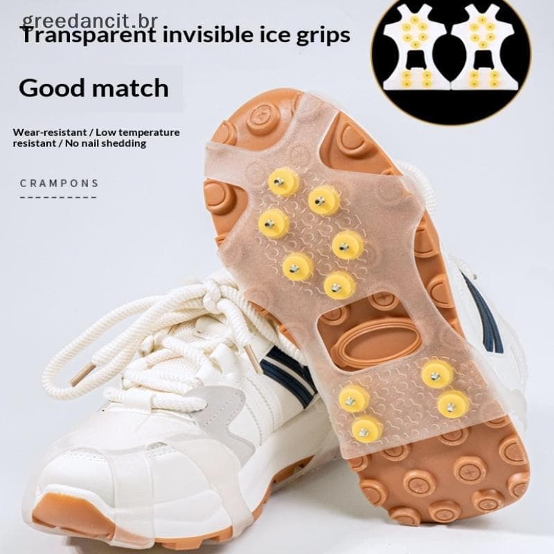 MA 10 Pregos Neve Gelo Garra Anti-Skid Thermo Plástico Elastômero Sapatos De Escalada Picos Apertos Chuteiras Sobre Cobr