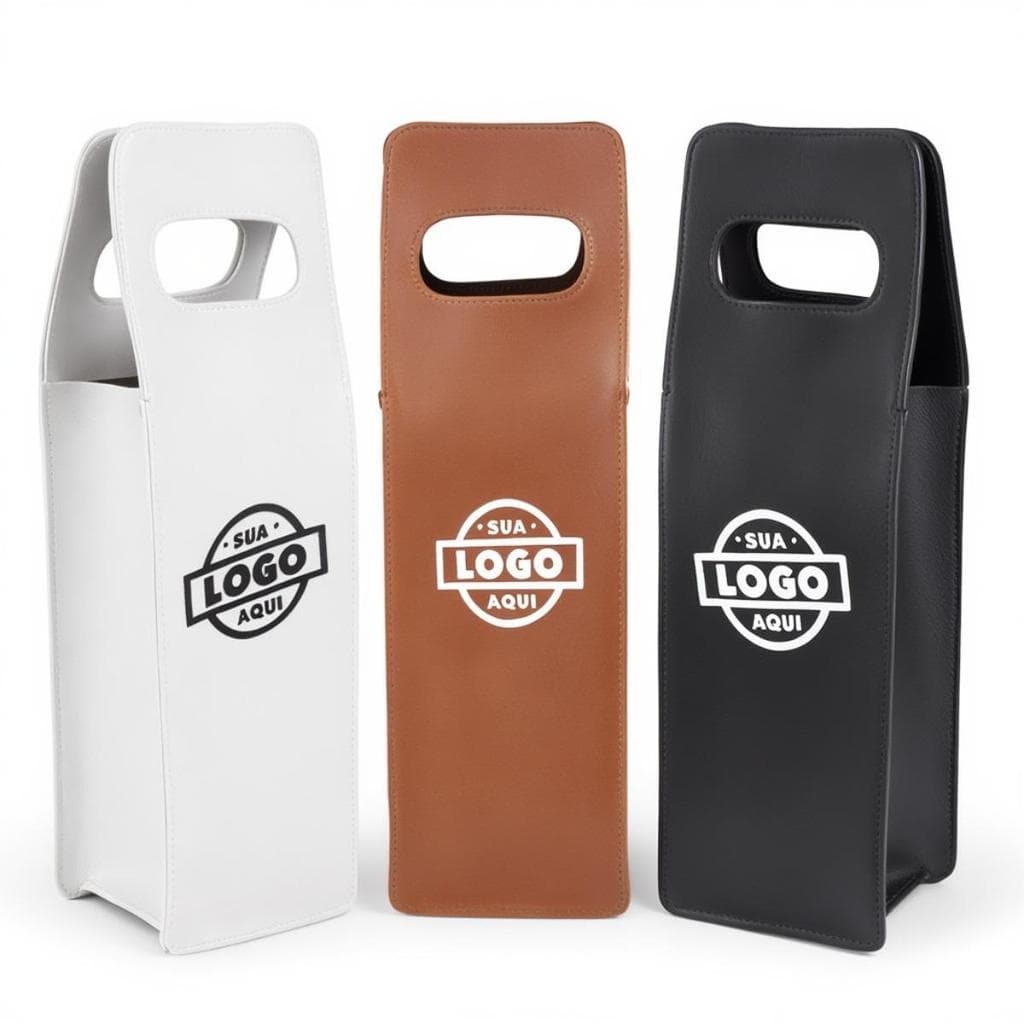 Porta Vinho Personalizado Couro Sintético 1 Garrafa Com Logo ou Iniciais