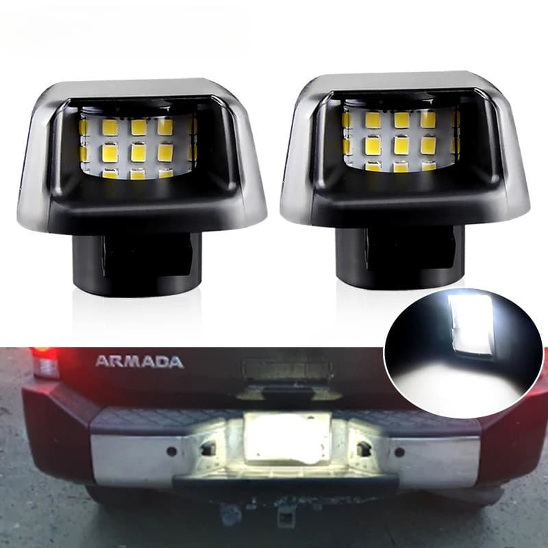 2 Pçs Branco LED Número Do Carro Luzes Da Placa De Licença 26510-ZP50A Para Nissan Navara D40 Fronteira Armada Titã Xter