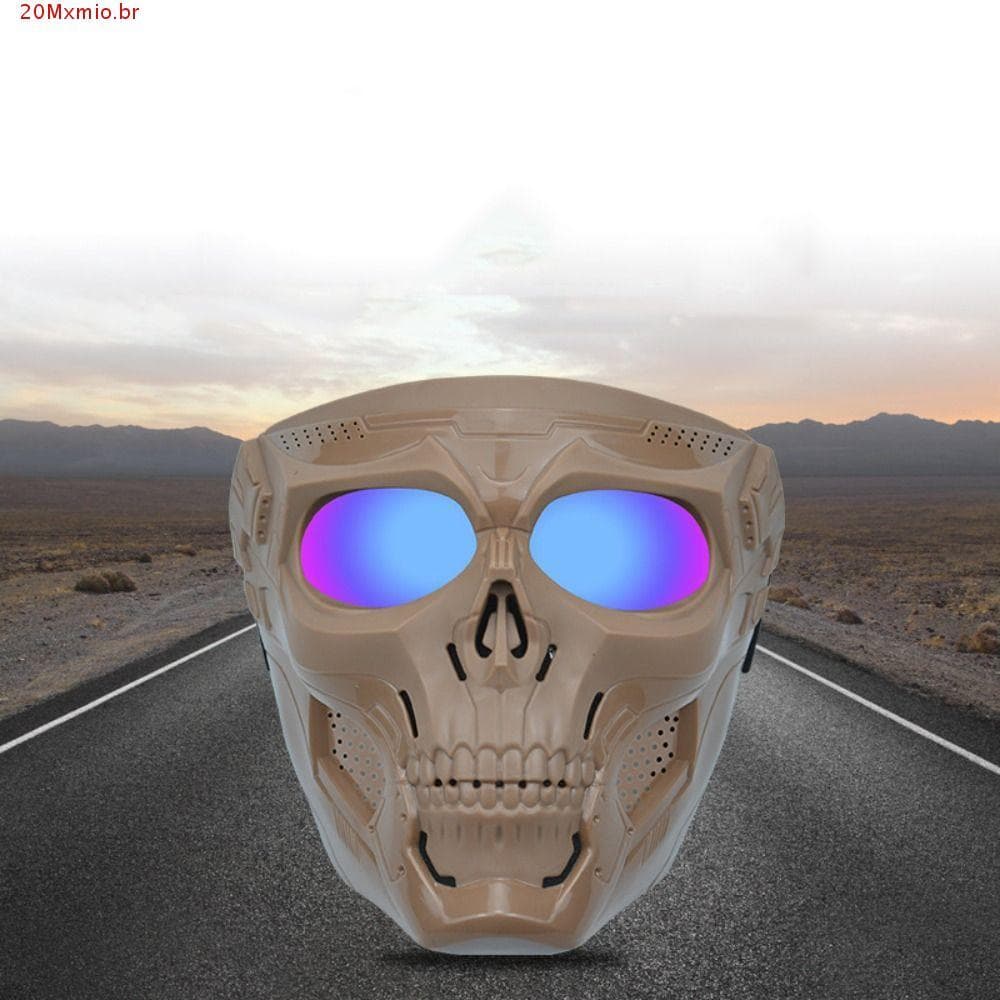 MXMIOB Crânio Fantasma-Forma Óculos Capacete Máscara De Vento Protetor Espelho Facial Proteção De Olhos Moto De Equitaçã