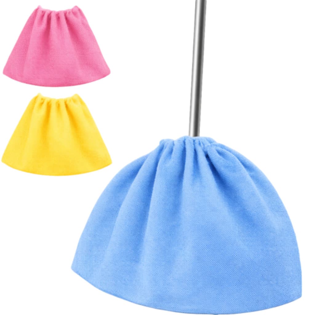 Kit com 3 Capas de Pano Para Vassoura Com Elástico Na Borda Reutilizável