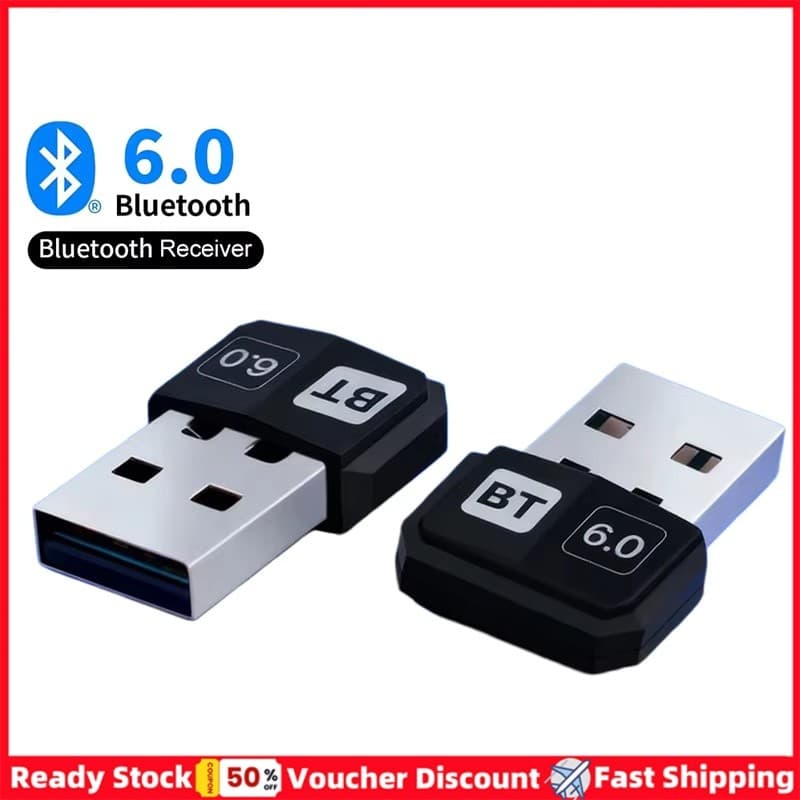 [Estoque Pronto] Receptor Bluetooth Sem Fio USB 6.0 Adaptador Para Laptop Mouse Keyborad Música De Áudio Acessórios PC