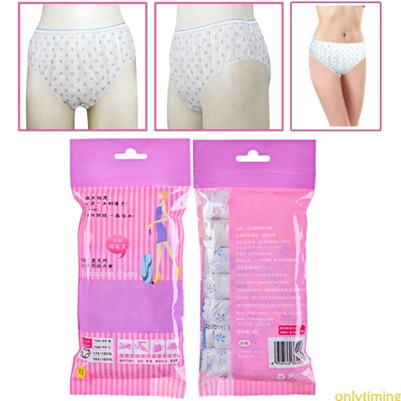 onlytiming 7 Peças Calcinha Descartável Tecido Para Uso Viagens Femininas