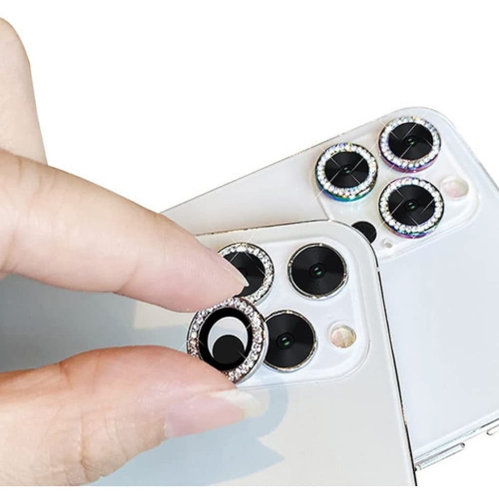 Kit Lente Câmera Diamante Proteção Compatível iPhone 11 12 13 14 15 16 souzastore