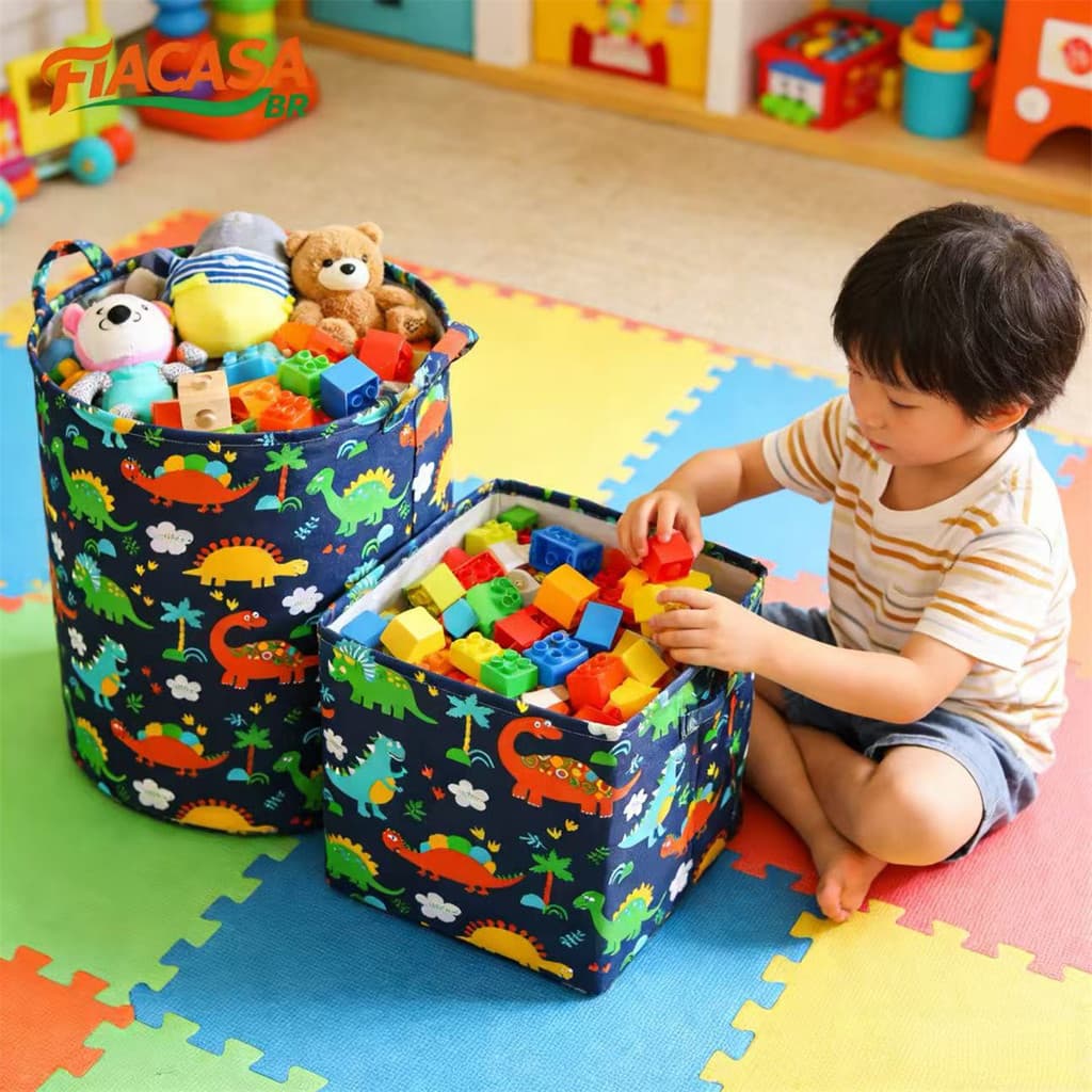 KIT 1-3PCS CESTO ORGANIZADOR MULTIUSO DOBRAVEL PROVA D'ÁGUA P/ ROUPA SUJA BRINQUEDOS