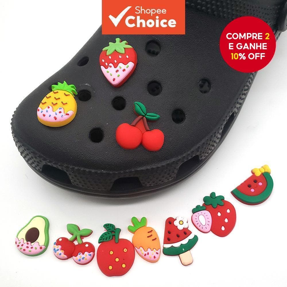 10 Peças Amuletos De Sapato De Frutas Fofos , Acessórios Kawaii Para Sandálias E Tamancos , Presente De Aniversário Perf