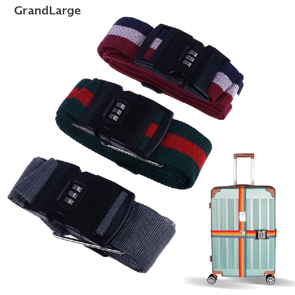 Mala De Viagem Com Alça Ajustável Para Bagagem Acessório [GrandLarge] Cinto Senha Fivela De BR