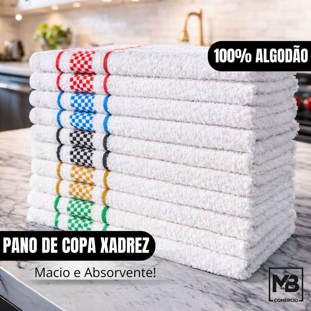 Kit 5 Panos de Prato Copa Premium Jacquard Atoalhado Toalha De Cozinha 45x70cm 100% Algodão