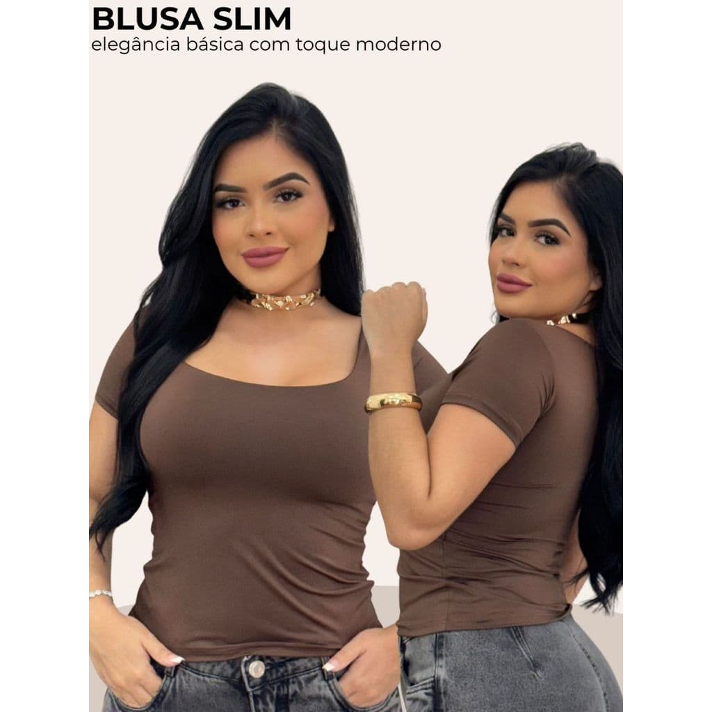 Blusinha Suplex Feminina Manga Curta Básica com Elasticidade Ideal para Looks Casuais