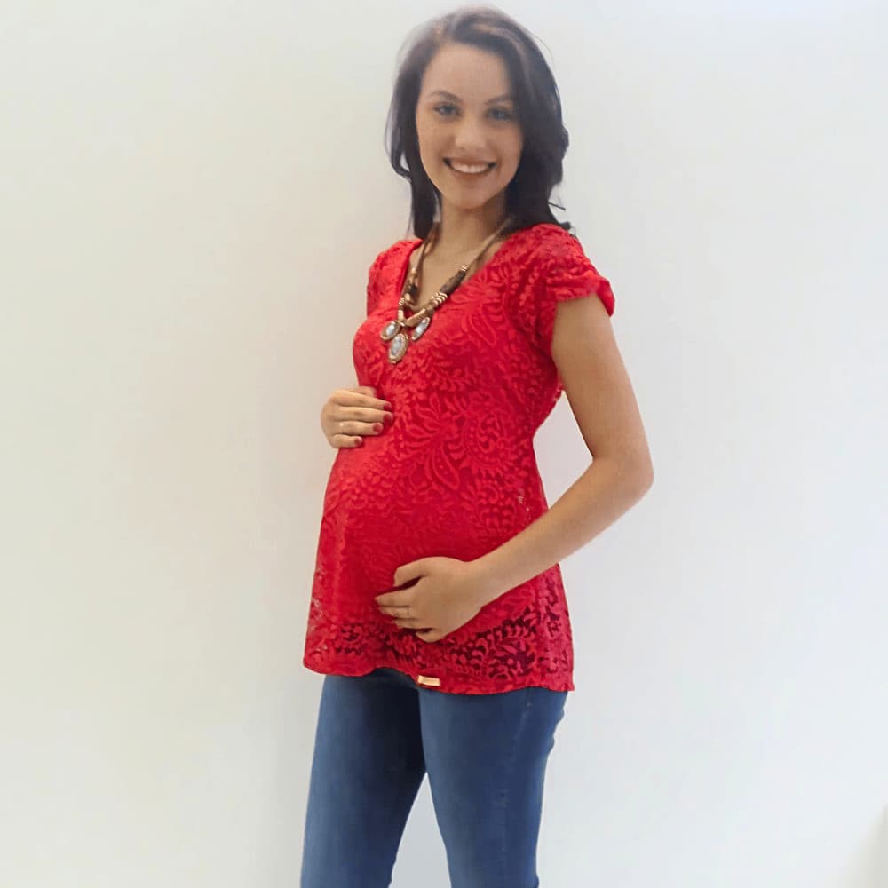 Blusa Gestante de Renda Ajustavel Magia