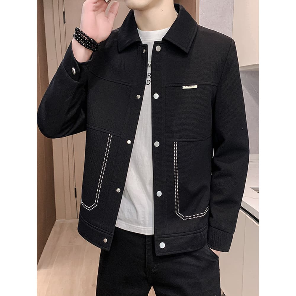 2026 primavera outono lapela masculina moda all-match jaqueta High-End bonito all-match terno jaqueta roupas superiores 