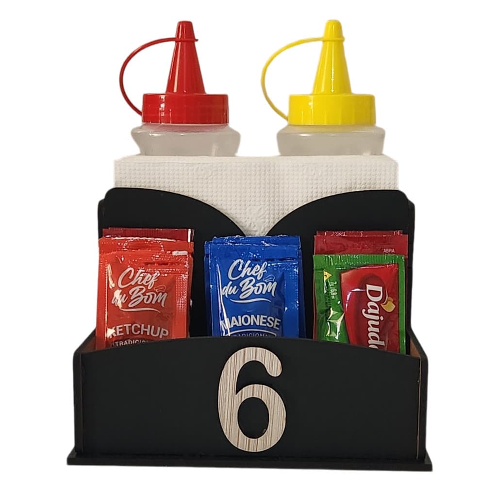 Kit 10 Porta Guardanapos de Mesa Bares e Lanchonetes Mdf