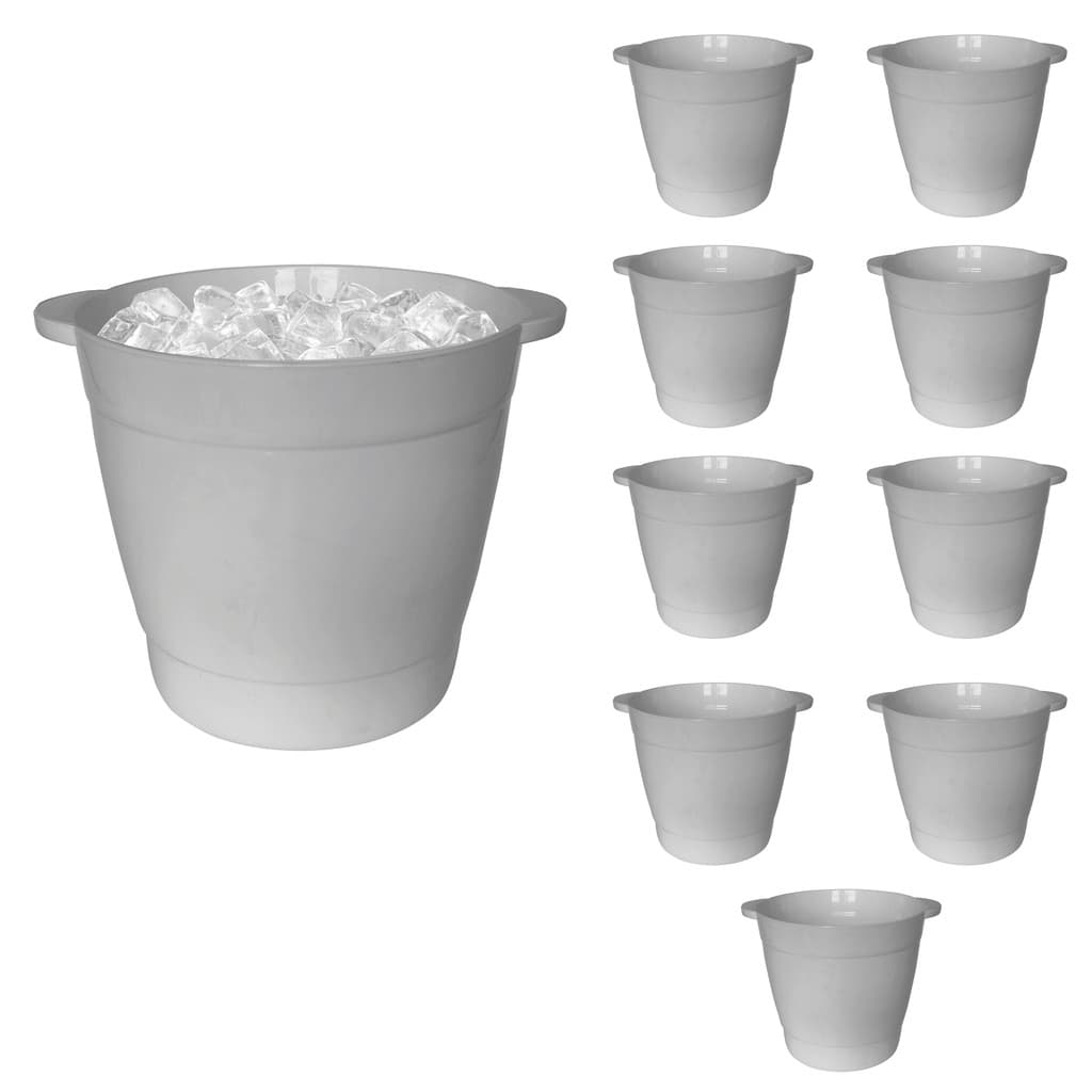Balde de Gelo 2,5L REFORÇADO com Alça Várias Cores Ideal vários Ambientes Balde para Gelo 10 Pçs