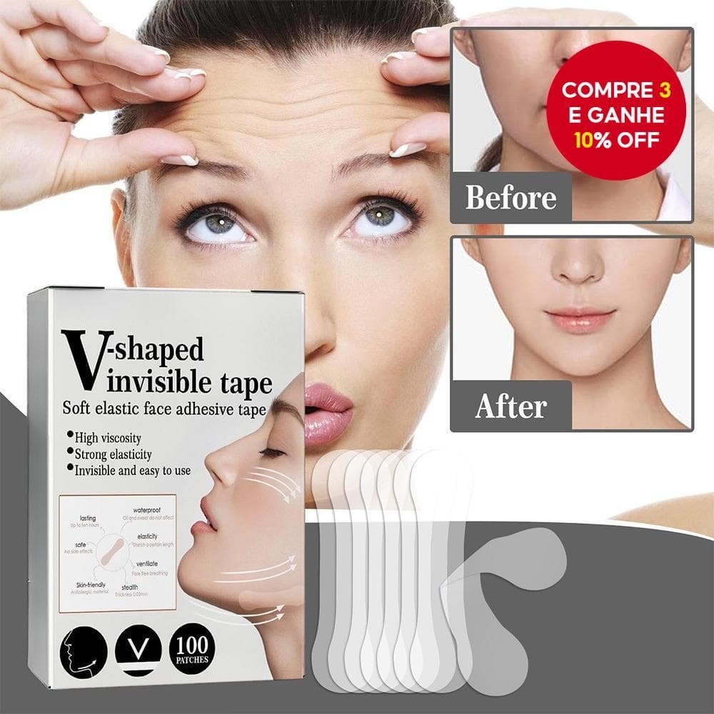 Patches De Beleza De Levantamento Invisível , Adesivos Retráteis De 100 Peças Iluminam Linhas Finas Reduzem Rugas