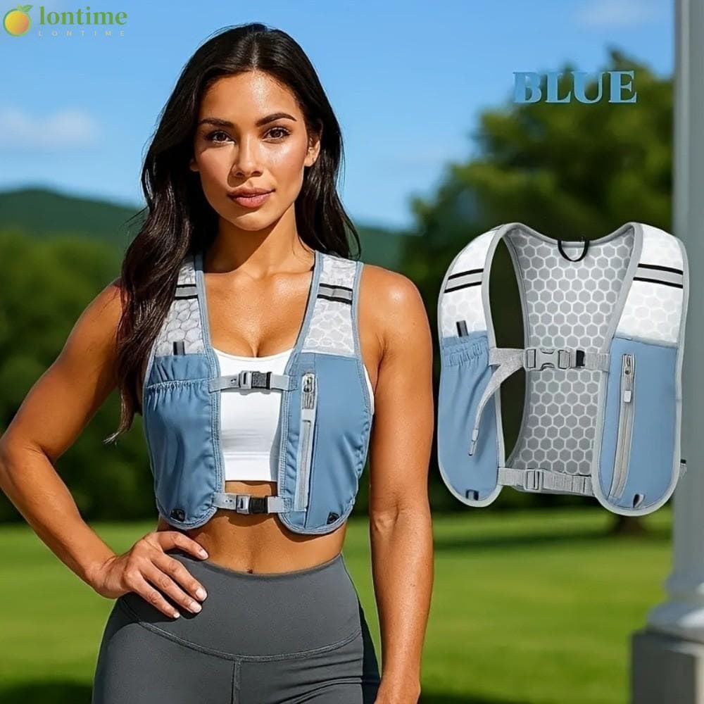 Colete De Corrida LONTIME , Nylon Impermeável Com Suporte Para Telefone Armazenamento Garrafa De Água Corrente , Reflexi