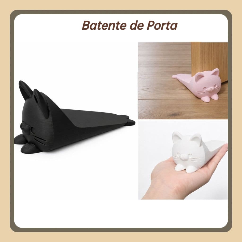 Trava Porta Gatinho Criativa – Aparador/Cunha Peso Decorativo Anti-Vento para Casa Batente de porta Decoração Gato