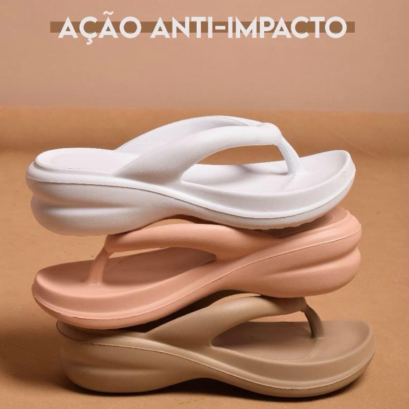 Chinelo Feminino Tamanco Ortopédico Anabela Super Leve e Confortável Antiderrapante Esporão