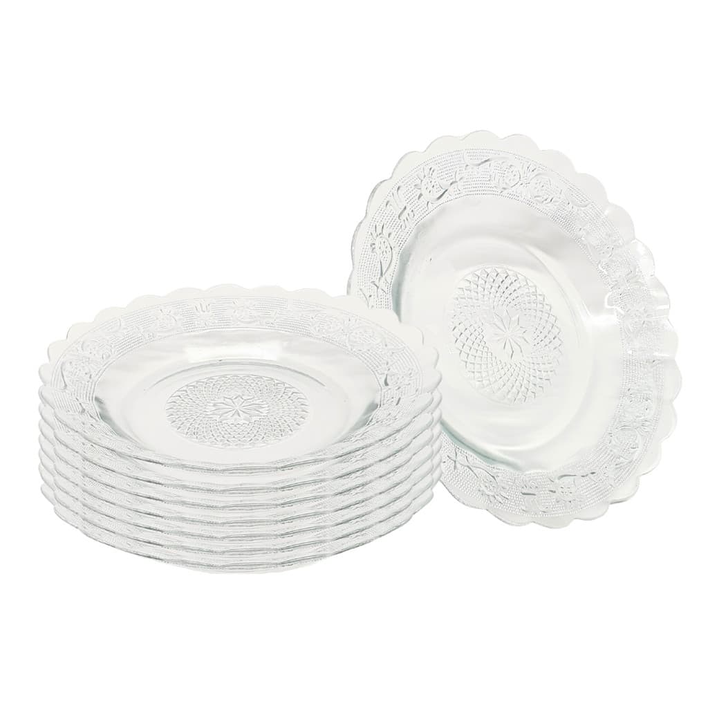 Jogo de 6 Pratos de Vidro Fundo Sopa 22 cm Almoço Jantar Mesa Transparente