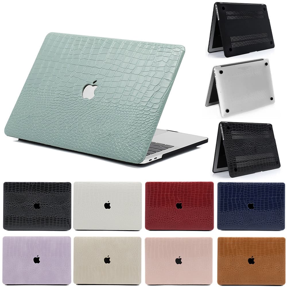 Adequado Para MacBook Air Pro 13 14 15 Polegadas Capa Laptop Fina De Couro PU Com Proteção De Textura De Crocodilo