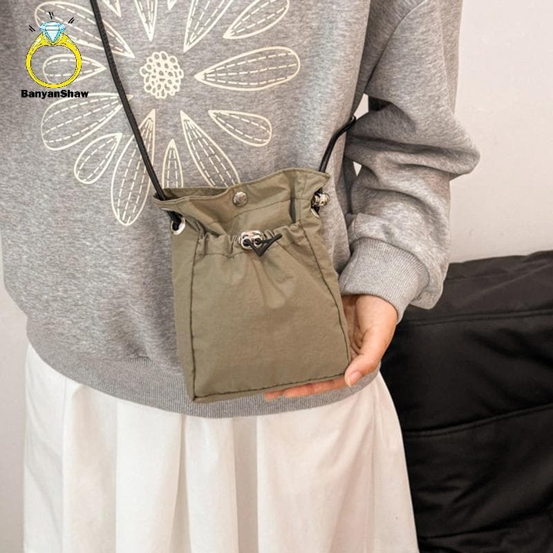 [BANY] Bolsa Crossbody De Nylon Macia Mini Carteira De Telefone Multifuncional De Ombro Quadrada Lona Boa