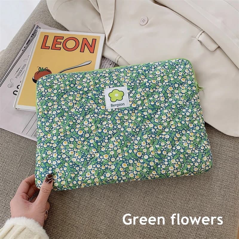 Bolsa Para Laptop 13.3,14 Tamanhos , Capa De Manga Macbook Air Pro Notebook Computador PC Senhora Mulheres Flores Treliç