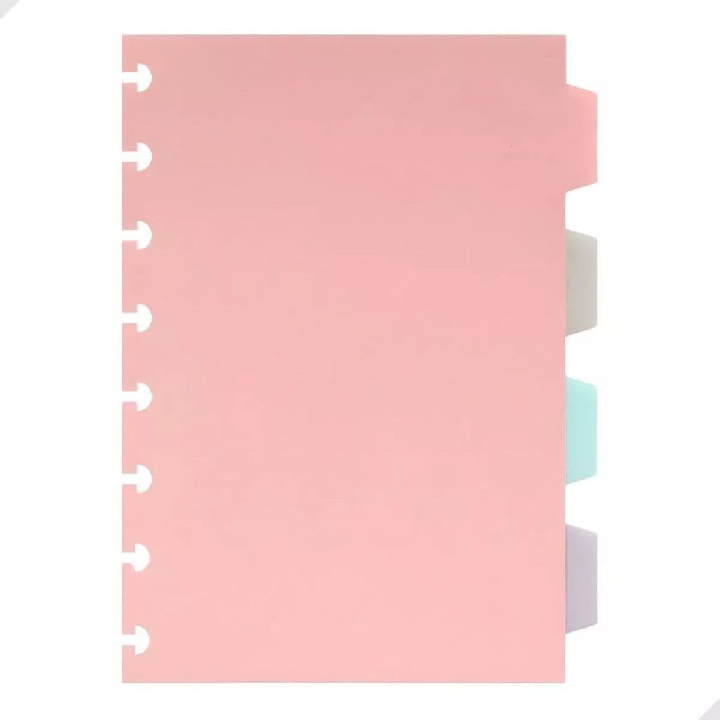 4 Divisórias Para Fichário ou Caderno Inteligente A5 8 Disco Material Escolar Volta Aulas Colorido