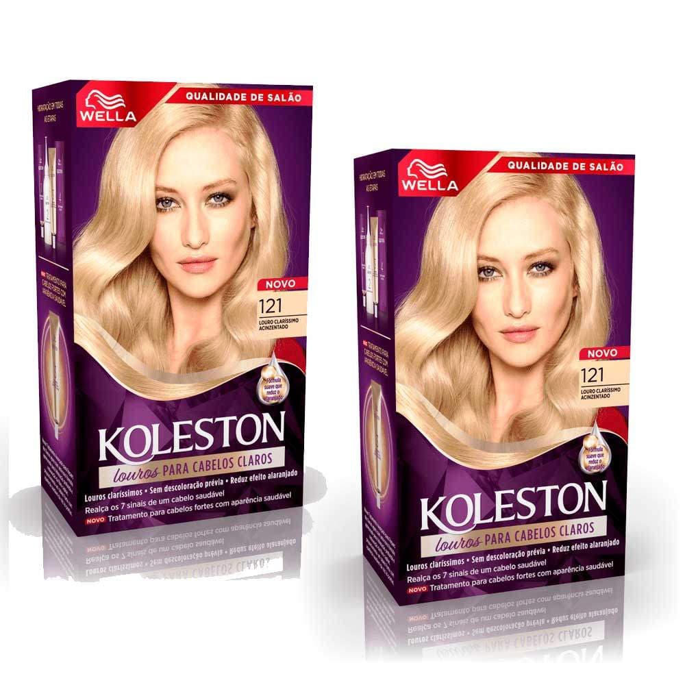 Kit com 2 unidades Tintura Koleston Louro Especial Claríssimo Acinzentado 121