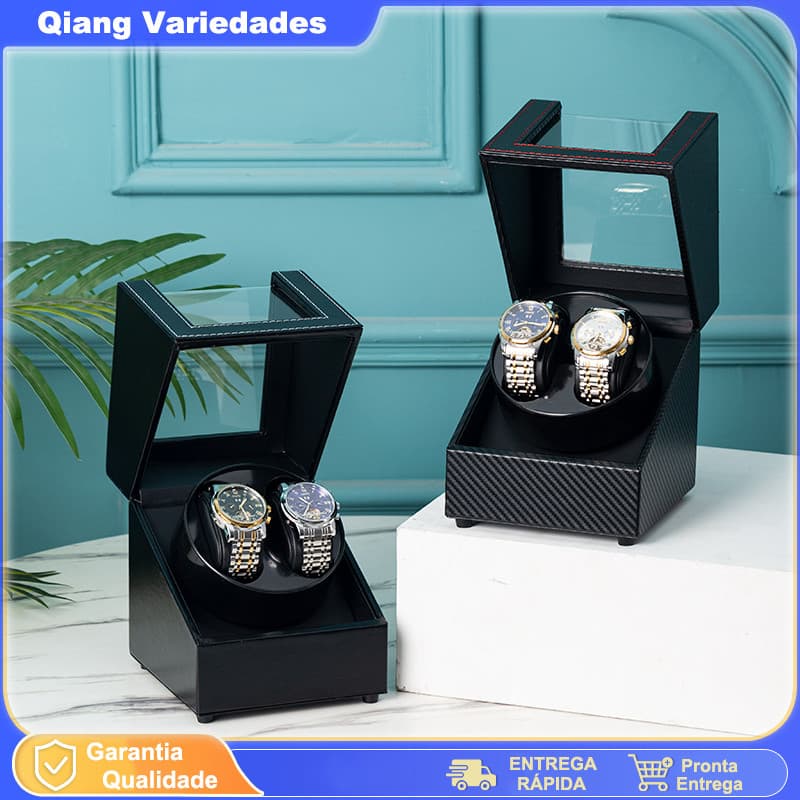 Caixa de Exibição Premium para Movimentador de Relógio - Porta Relógio Reforçada, Armazenamento para Dois Relógios