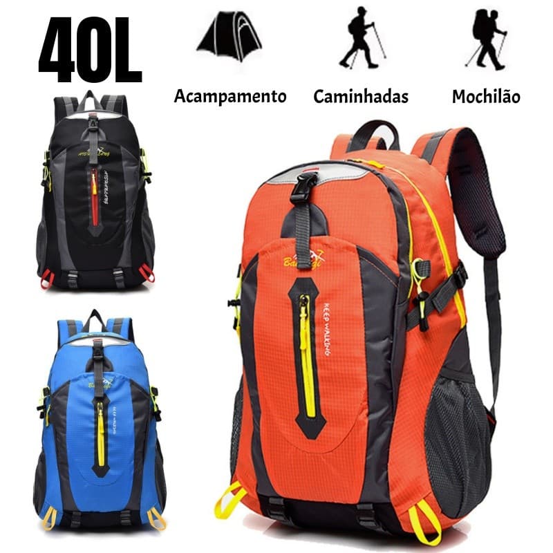 40L Mochila de caminhada leve para homens e mulheres, resistente à água para trilhas camping e viagens ao ar livre