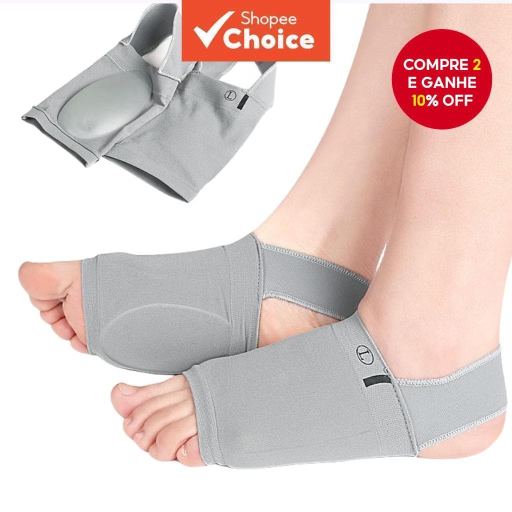 Meias De Suporte De Arco Cinza Com Alça Elástica De Calcanhar – Alívio Da Dor Ortopédica O Dia Todo