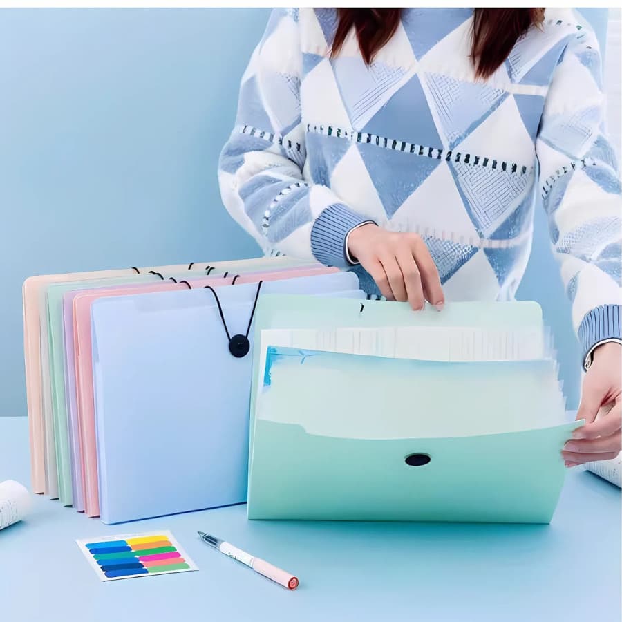 Pasta A4 12 Divisórias Saco De Documento Com Grande Capacidade Fecho Elástico novo nova