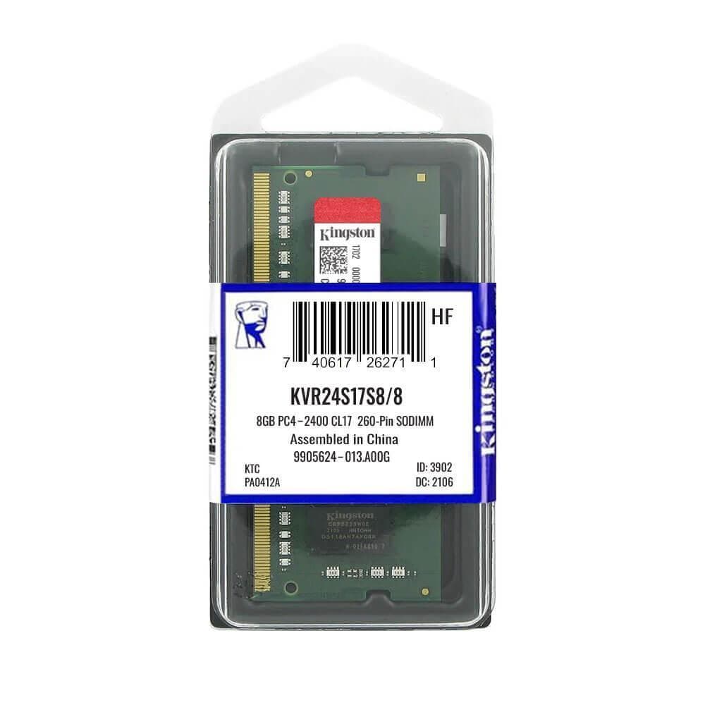 Memória Kingston DDR4 8GB 2400MHZ NOTEBOOK KVR24S17S8/8
