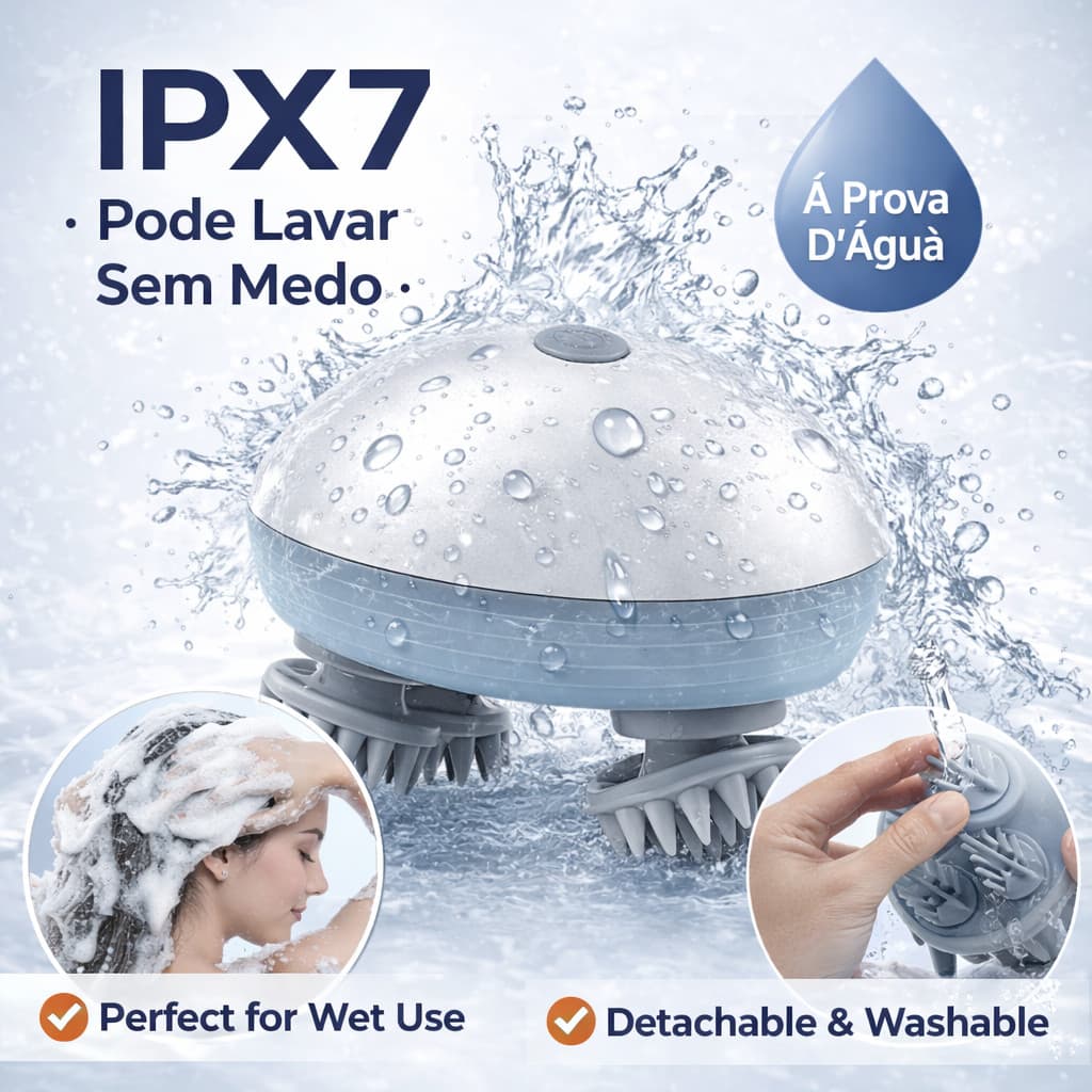 Massageador Elétrico Portátil para Cabeça, Ombros e Pescoço – Pequeno, Relaxante e Recarregável