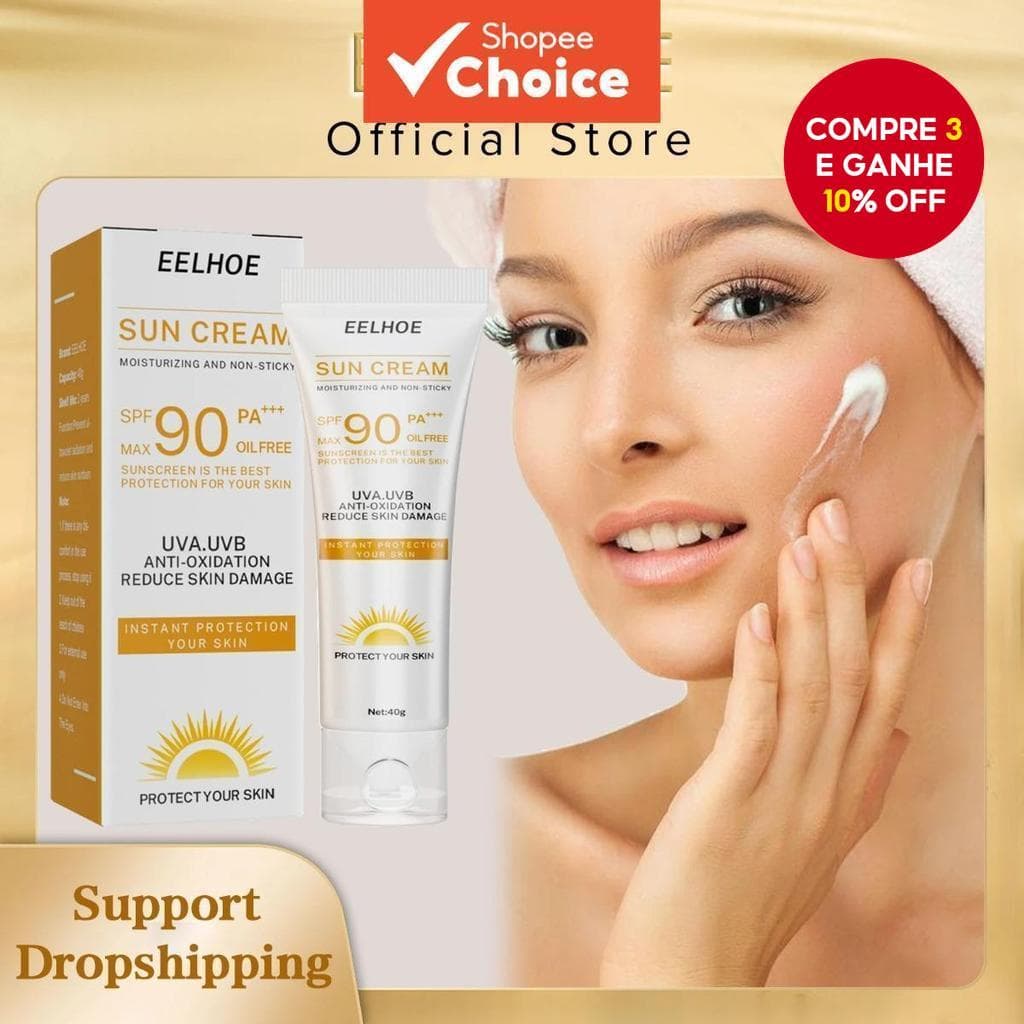  EELHOE Proteção UV Fps 90 Clareamento Facial Óleo Corporal Controle Clareador Facial Hidratante Protetor Solar