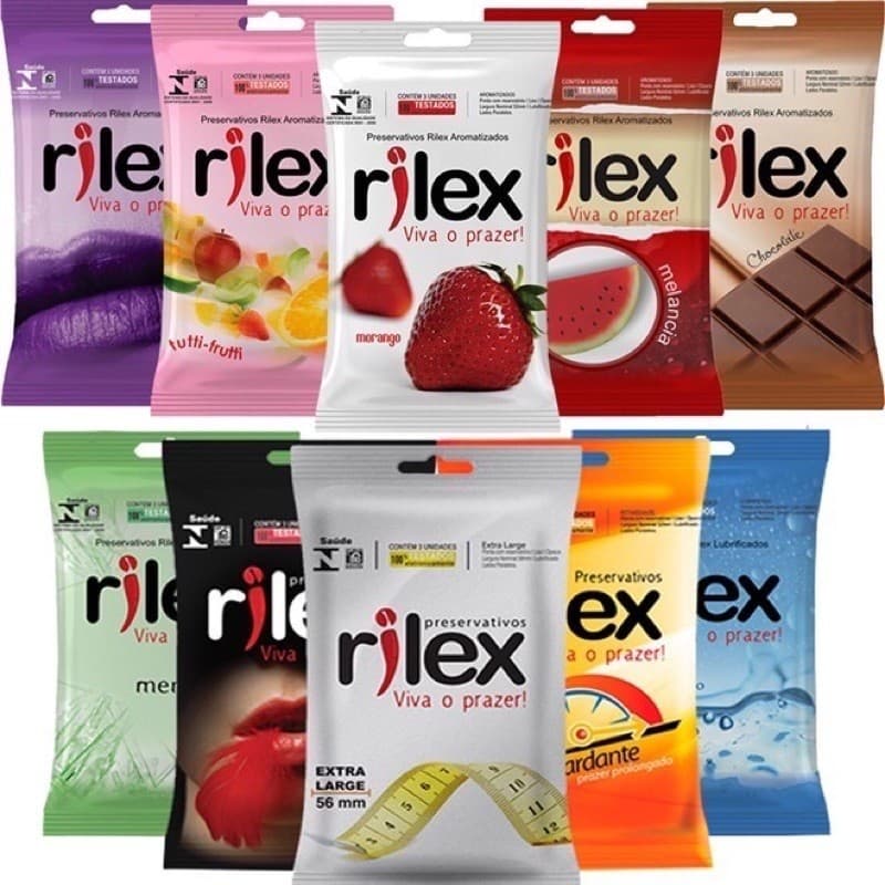 KIT 18 Preservativo Masculino Rilex Camisinha  6 Pacotes - SEX SHOP
