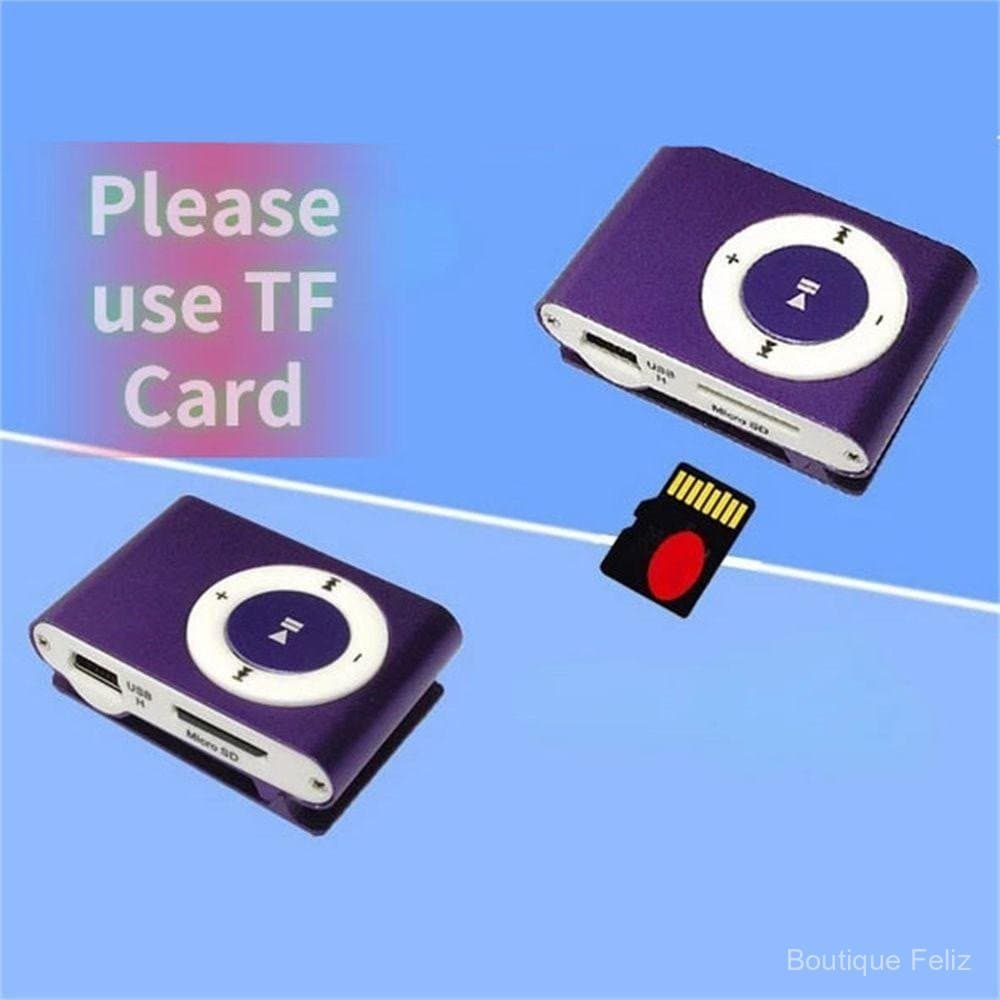 Reprodutor de MP3 LANTONG Mini Portátil, Walkman de Metal com Conector de 3,5 mm para Esportes