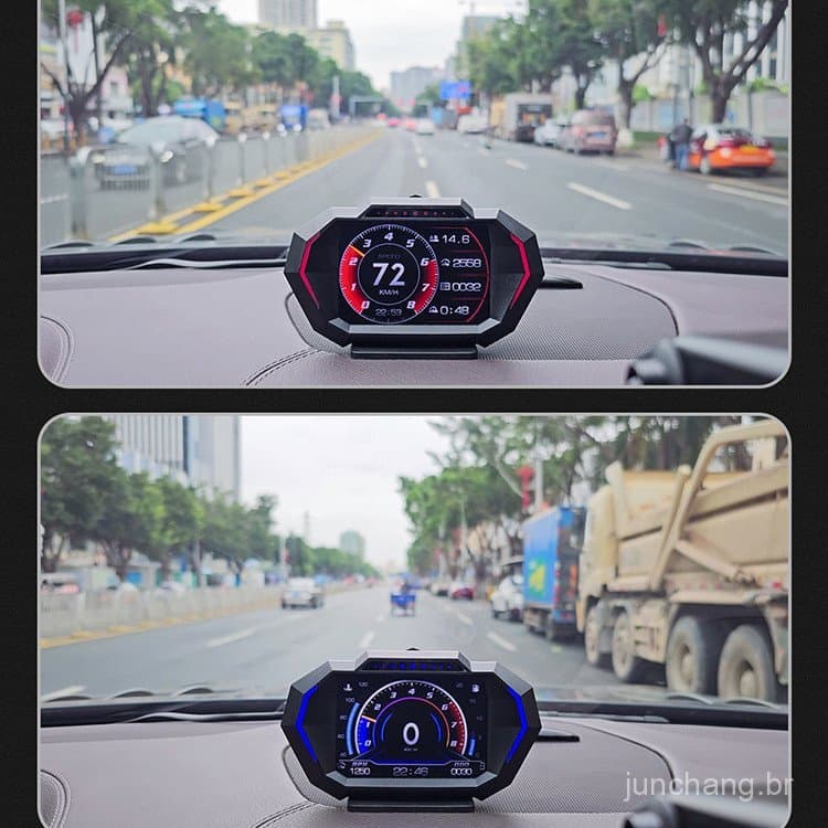 Tela LCD para Carro HUD Automotivo Multifuncional – Display Ultraclaro ABS PC, Pronto para Envio!