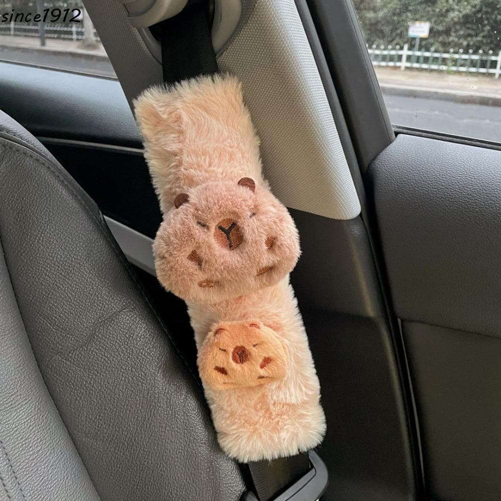 Desce Capivara Capa De Cinto De Segurança De Carro , Almofada De Ombro Quente De Pelúcia Macia , Protetor kawaii De Dese