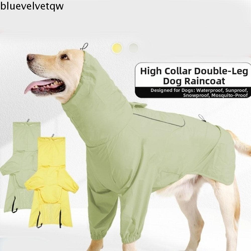 Jaqueta De Chuva Para Cães BLUEVELVETQW , Capa Com Listras Reflexivas De Design Ajustável , À Prova D'água