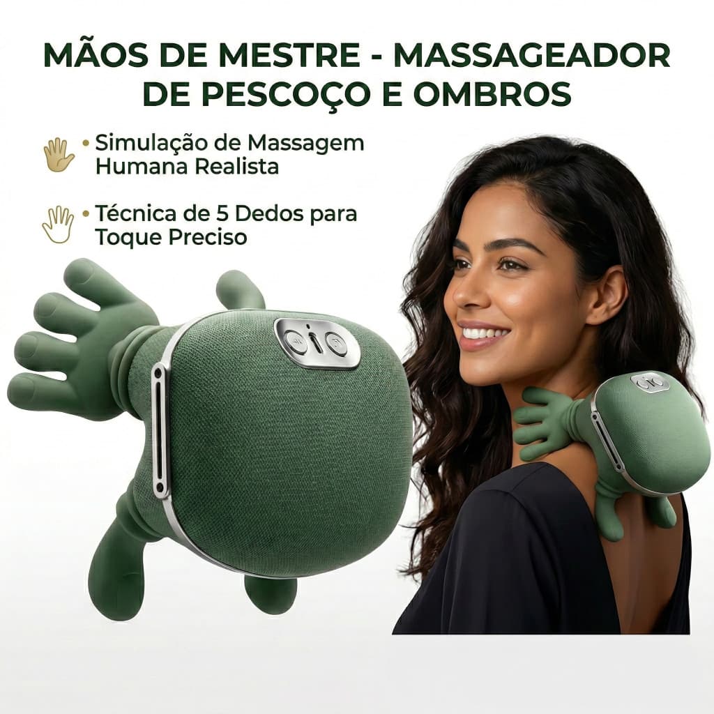 Massageador Pescoço Elétrico Cervical Recarregável Infravermelho 3 Modos