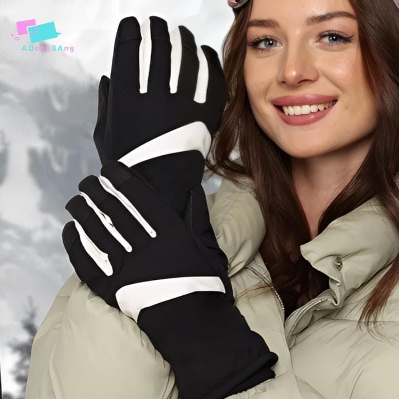 Abongbanghn Outono/Inverno Touchscreen Luvas De Esqui Com Forro De Lã Para Calor E Resistência Ao Deslizamento Ciclismo 