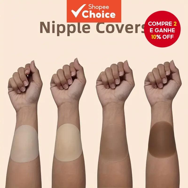  Capas de mamilos de silicone - Adesivas, sem costura e invisíveis