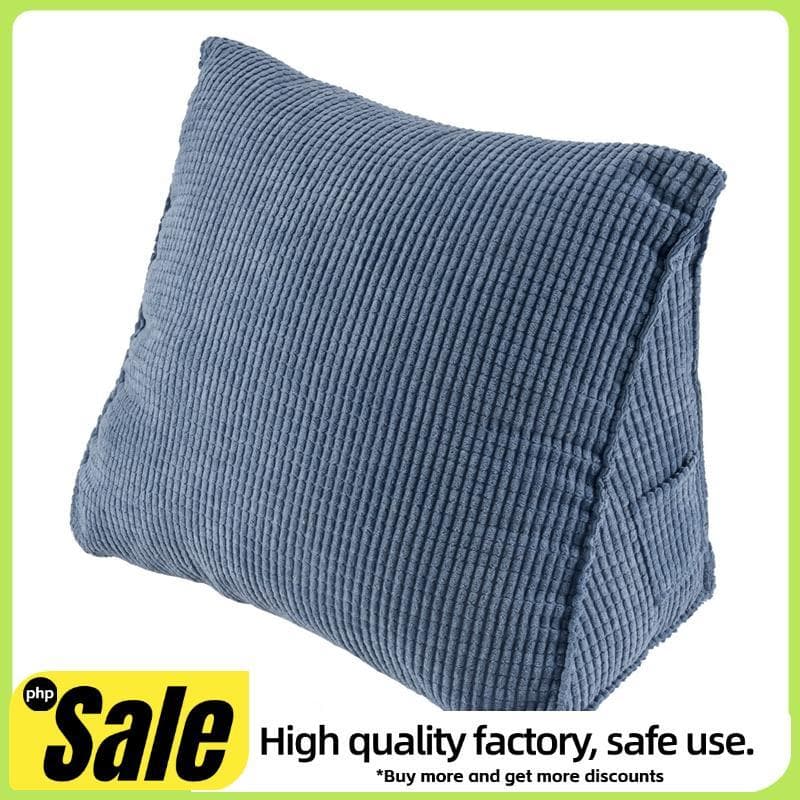 Almofada De Encosto De Leitura Cunha Volta Lombar Cama Cadeira Resto Travesseiro De Apoio (Azul)