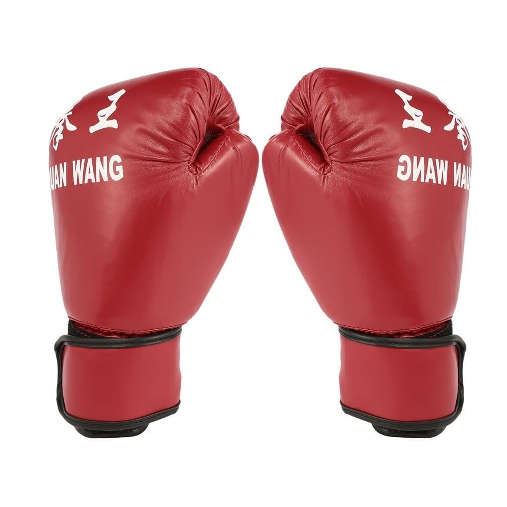 Luvas de boxe vermelhas de PU para adultos, equipamento profissional de boxe para karatê, muay thai, sanda, para homens 
