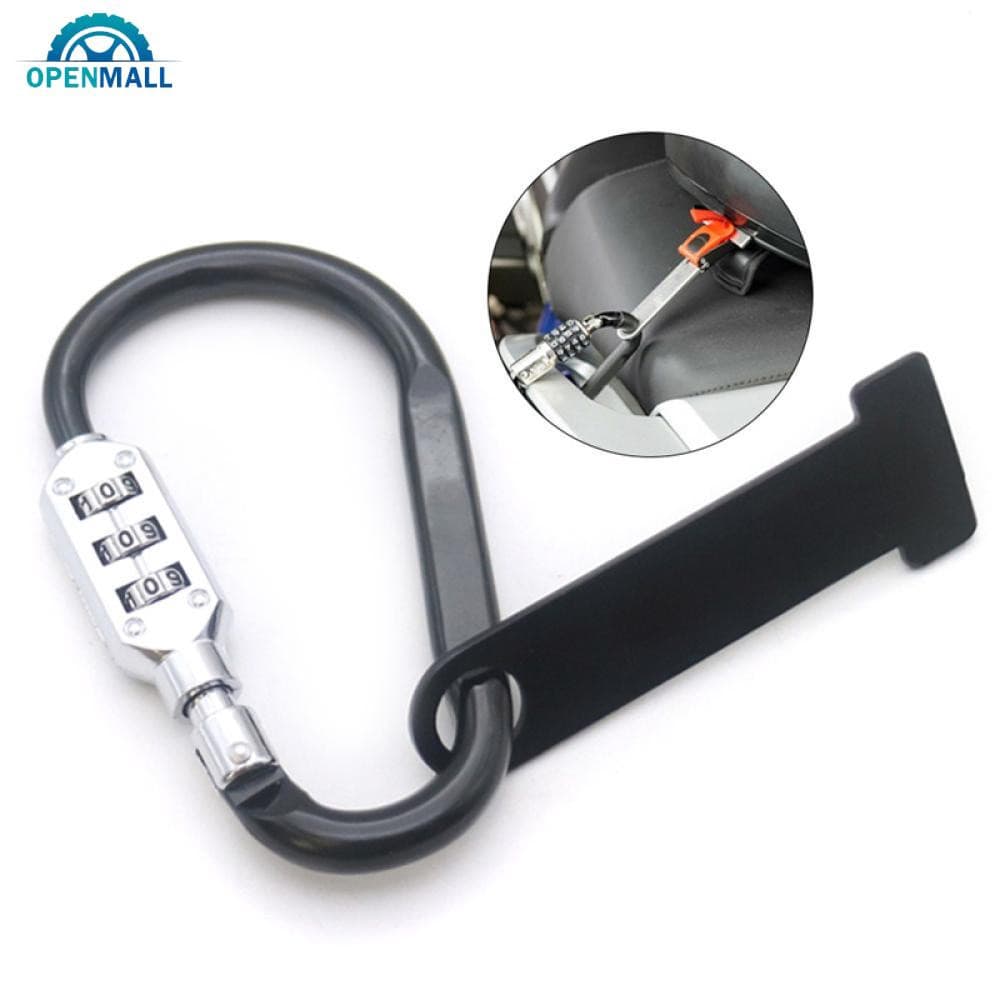 OPENMALL Capacete De Moto Universal Anti-Roubo Com Combinação Multifuncional/Trava De Código De Borracha Preto/Prata P8T